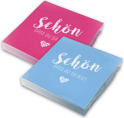 Produktbild von itenga 40x Serviette Schön dass du da bist (20x hellblau - 20x pink)