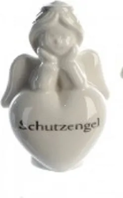 Produktbild von Schutzengel mit Herz, aus Porzellan, i weiss, Höhe ca. 7cm