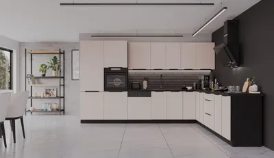 Produktbild von Winkelküche ARONA 350x290 cm Küchenzeile Eckküche Küche Kaschmir beige + Schwarz