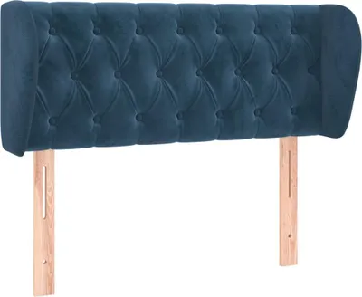 Produktbild von vidaXL Kopfteil mit Ohren Dunkelblau 103x23x78/88 cm Samt