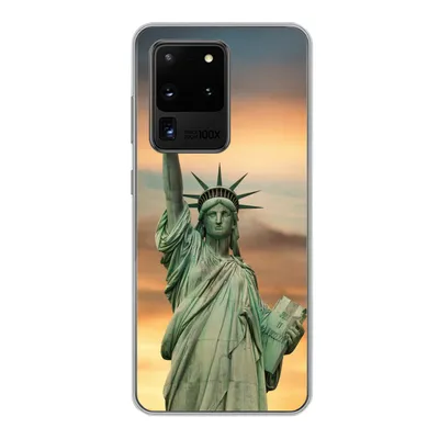 Produktbild von MuchoWow® Handyhülle Schutzhülle Hülle für Samsung Galaxy S20 Ultra New York - Freiheitsstatue - Sonnenuntergang Silikon Softcase Handy Hülle - Karteninhaber