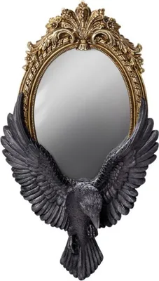 Produktbild von Raven's Gaze Wandspiegel als Gothic Wohnaccessoire 34,5 cm