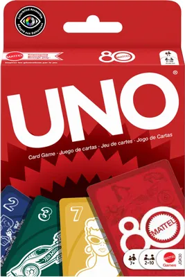 Image de Jeu de cartes Uno, édition rouge rubis du 80e anniversaire