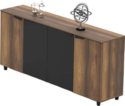 Image de Armoire de bureau Armoire à dossiers Sideboard Commode Bureau Marron Noir