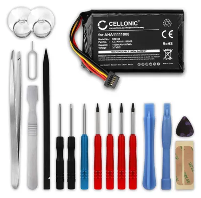 Image de CELLONIC 1x Batterie pour GPS / Navigation Compatible avec TomTom Go 6000, Go 5100, Go 5000, VFAD - (1100mAh, 3.7V) + kit d'outils