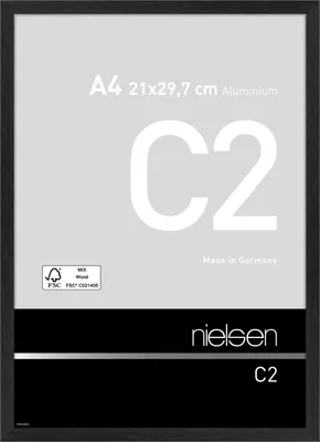 Immagine prodotto di Cornice per foto in alluminio Nielsen C2 struttura nero opaco 21x29,7 cm con vetro acrilico
