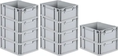 Produktbild von SparSet 10x Eurobox NextGen Economy | Griffe geschlossen |HxBxT 17x30x40cm | 16 Liter | Eurobehälter, Transportbox, Transportbehälter, Stapelbehälter