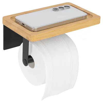 Zdjęcie produktu dla Uchwyt na papier toaletowy - na 1 rolkę - czarny