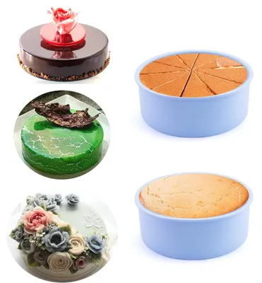 Obrázok produktu pre Silikónová forma na pečenie, okrúhla, priemer 15 cm, 2 kusy, odolná voči teplu, s nepriľnavou povrchovou úpravou
