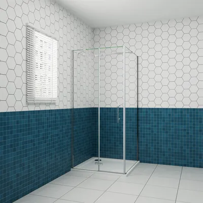 Produktbild von 90x90cm 195cm 6mm Duschkabine Eckdusche Falttür Duschtür Eckeinstieg Nano Glas Glastür