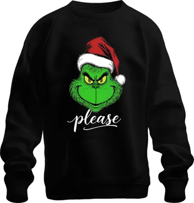 Obrázek produktu pro Grinch prosím Vánoční skřítek vtipný dárek Vánoční Grinch uni mikina, černá, 3XL