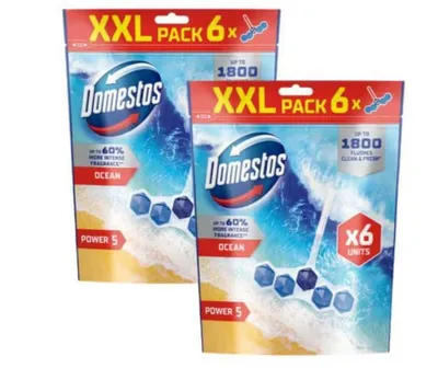 Produktbild von Domestos Power5 WC-Frischeblock Ocean (12x50g)