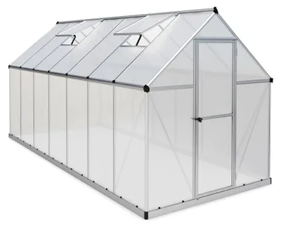 Produktbild von Palram - Canopia Aluminium Gewächshaus Mythos 614 Silber 426x185x208 cm