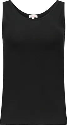 Produktbild von s.Oliver Tanktop Schwarz Größe 42 Slim Fit mit breiten Trägern und Rundhalsausschnitt