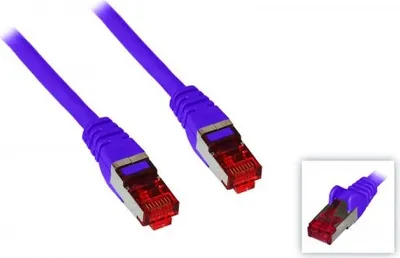 Produktbild von CAT 6 Patchkabel, S/FTP (PiMF), violett Kupferleiter (CU), halogenfreier Kabelmantel (LSZH)