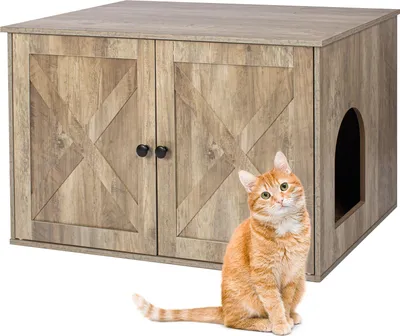 Obrázek produktu pro Relaxdays Skříňka na kočičí záchod, samostatná přepážka, vchod, skrytí kočičího záchodu, rozměry: 50 x 80 x 53 cm, hnědá