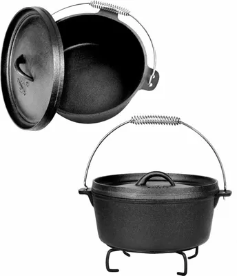Produktbild von El Fuego Pfannen-Schmortopf-Set Dutch Oven Set 7-teilig, schwarz