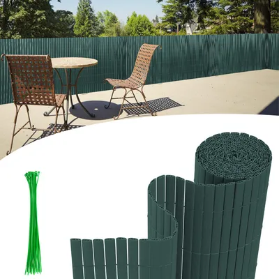 Produktbild von PVC Sichtschutzmatte UV-Schutz Sichtschutzzaun Balkon Terrasse Windschutz Sichtschutz Outdoor Balkonverkleidung Wetterfest für Balkon Garten Markise Zaun Terrasse Grün 90x900cm