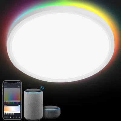 Produktbild von Jiubiaz 24W RGB Deckenleuchte Deckenleuchten Backlight LED Deckenlampe IP44 dimmbar bluetooth WIFI