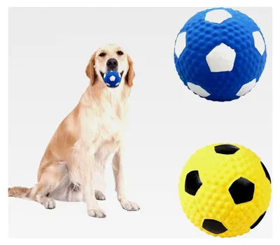 Produktbild von 2 Stück Quietschender Hundespielzeug Ball aus Latex für Hunde und Katzen - Interaktives Kauspielzeug für Zahnreinigung und Jagdübung