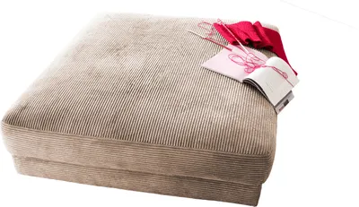 Produktbild von KAWOLA Big Hocker MADELINE Polsterhocker Cord taupe