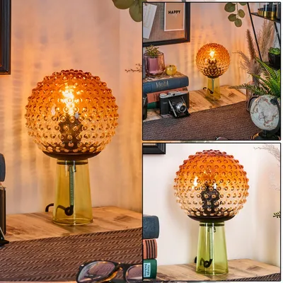 Produktbild von Casignana Tischlampe aus Glas/Metall in Grün/Bernsteinfarben/Klar/Schwarz