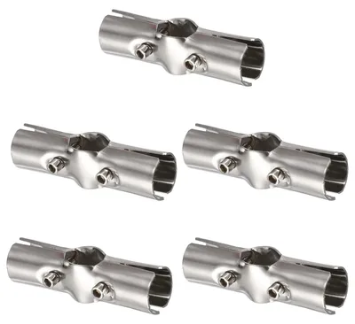 Produktbild von 5 Stück Edelstahl-Rohrverbinder - 1 Zoll, 3-Wege