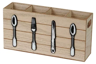 Produktbild von Besteckhalter mit 4 Fächern aus Holz