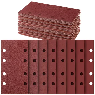 Produktbild von Schleifblätter Set 40 Stück 93x185 mm Klett 8-Loch Körnung 60-1000 für Multischleifer
