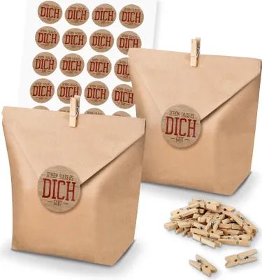 Produktbild von itenga SET Geschenktüten Schön dass es dich gibt (111) 24xTüten+Klammern+Sticker