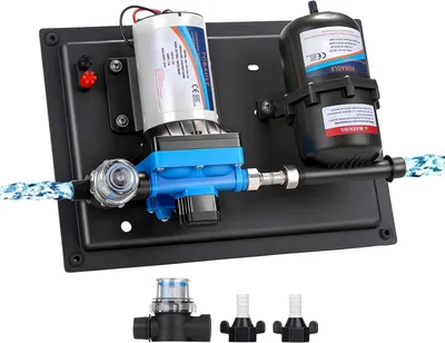 Immagine prodotto di Pompa autoadescante per acqua, 12 V, pompa a membrana da 3,8 bar, con interruttore di pressione e serbatoio di pressione