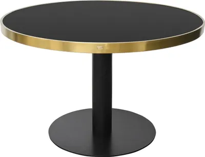 Produktbild von Casa Padrino Luxus Esstisch Schwarz / Gold 120 x H. 76 cm - Designer Esszimmermöbel