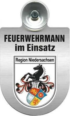 Produktbild von Einsatzschild incl. Saugnapf - Feuerwehrmann im Einsatz - 309731 - incl. Regionen nach Wahl Color - Region Niedersachsen
