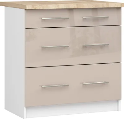 Produktbild von Akord Küchenschrank Oliwia Mit Weiß/Cappuccino Hochglanz-Arbeitsplatte 80X46X85 Cm
