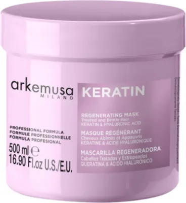 Produktbild von Arkemusa | Haarmaske Keratin - 500 ml - Intensiv regenerierend - Für geschädigtes Haar - Tiefenpflege