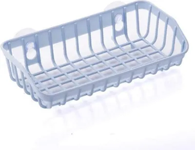 Produktbild von x Spülbeckenregal aus Kunststoff, für die Küche, Schwammhalter, Abflusskorb, für Zuhause, Badezimmer, Waschen, Reinigen, Aufbewahrung, Gadgets mit doppeltem Saugnapf (zufällige Farbe)
