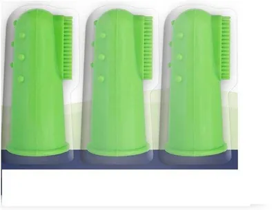 Produktbild von Famanu Set von 3 Fingerzahnbürsten für Hunde – Praktische Zahnbürsten für die manuelle Zahnpflege