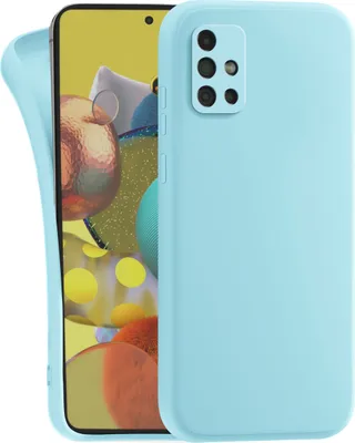 Produktbild von Hülle für Samsung Galaxy A51 4G - Handyhülle mit Kameraschutz Cover aus Silikon in Hellblau