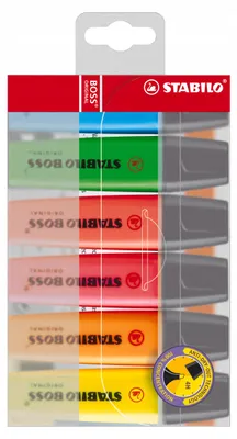 Obrázek produktu pro Stabilo BOSS Zvýrazňovač do poznámek, 6 ks v pouzdře