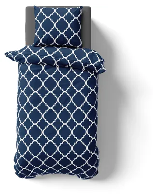 Produktbild von 3-tlg Renforcé Design Bettwäsche 200x200 + 2x 80x80 cm Kopfkissen Garnitur 100% Baumwolle Mit Reißverschluss Geometrisch Maroc