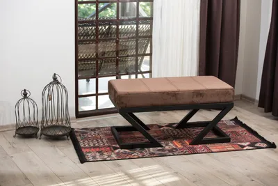 Produktbild von Hanah Home, Abay - Brown, Fußbank, Braun, METALL, 90 x 45 x 45 cm