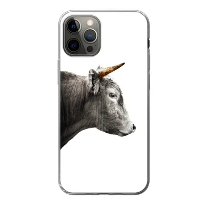 Produktbild von MuchoWow® Handyhülle Schutzhülle Hülle für iPhone 13 Pro Schottischer Highlander - Horn - Gold Silikon Softcase Handy Hülle - Handy-Tasche