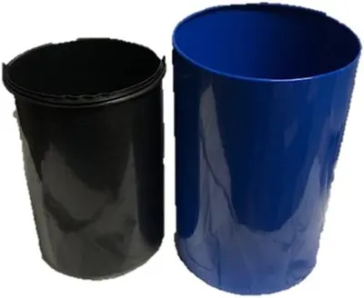 Produktbild von Eimer mit 12 Liter Metall Farbe blau Gesamtvolumen + Kunststoffeimer mit Henkel