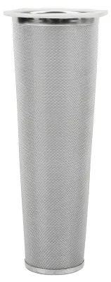 Produktbild von Kaltgebrühter Kaffeefilter aus 304-Edelstahl, kegelförmig, mit weißem Gummi-Kreisaufguss für Fruchtgetränke, 8 x 21 cm