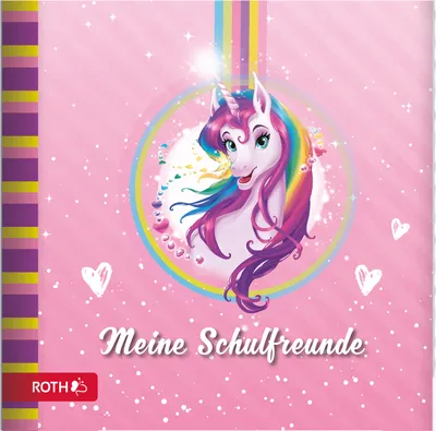 Produktbild von ROTH Freundebuch Einhornportrait - 64 Seiten 16,5 x 16,5 cm - Erinnerungsalbum Einhorn in Pink