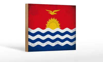 Produktbild von Holzschild Flagge Kiribati 18x12cm Flag Kiribati Vintage Dekoration