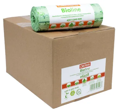 Produktbild von DEISS Biomüllbeutel 20 Liter, 06028, 100% Kompostierbar - Karton / 20 Liter | Karton (10 Rollen)
