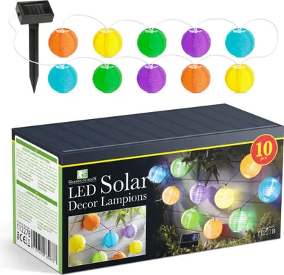 Produktbild von Solar-LED-Gartenbeleuchtung / Umgebungsbeleuchtung für den Außenbereich – Kabellänge 3,7 Meter – Laternen zum Aufhängen – Solarenergie – ⌀ 6 cm