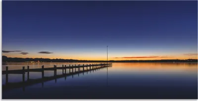Produktbild von ARTland Wandbild Alu für Innen & Outdoor Sonnenuntergang am Starnberger See I Größe: 60x30 cm