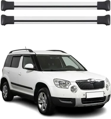 Image de Barres de toit transversales pour Skoda Yeti 2009-2017 Aluminium Gris